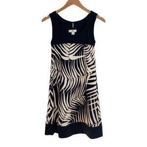 Flora Kung silk jersey malia tank dress NWT  black ecru palm print